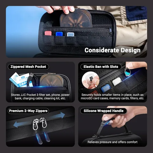 Vista 3 de JJC Osmo Pocket 3 - Funda de transporte portátil para DJI Osmo Pocket 3 Creator Combo, Osmo Pocket 3 Funda protectora de viaje con correa