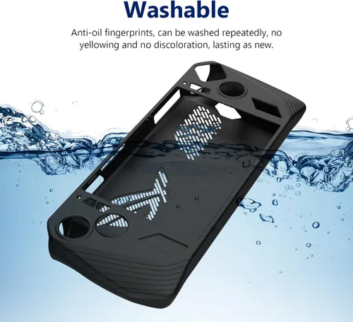 Vista 7 de Funda protectora de silicona para consola de juegos ASUS ROG Ally 2023, funda a prueba de caídas para ASUS Rog Ally 2023 (negro)