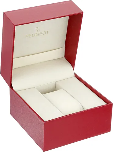 Vista 3 de Peugeot 14K oro plateado DIAMOND reloj de vestir de lujo con bisel estriado y calendario