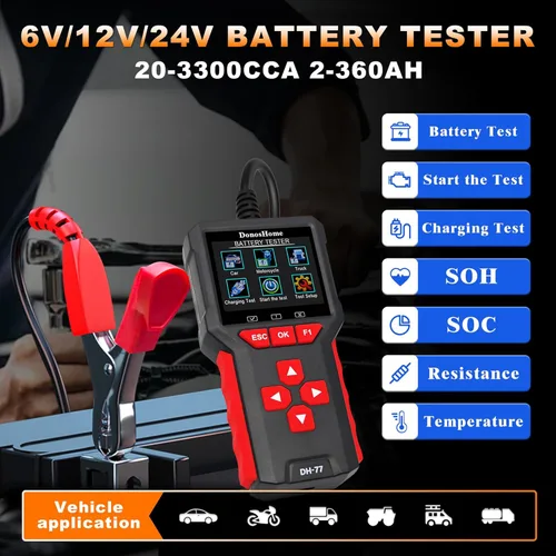 Vista 3 de 3.2 "pantalla grande 5 en 1 OBD2 escáner+probador de batería 5-36V 20-3300CCA >99.8% prueba de precisión OBD2/EOBD herramienta de diagnóstico motor