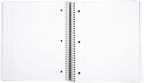 Vista 2 de Mintra Office Cuadernos espirales duraderos, 5 asignaturas (Azul, rayado universitario 1pk)