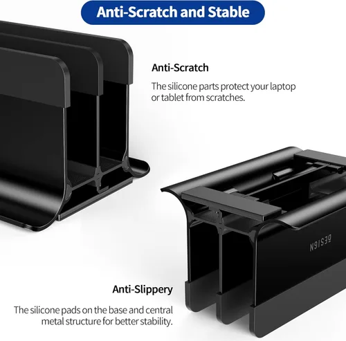 Vista 5 de BESIGN LS13 Soporte Vertical para Laptop para Escritorio, Soporte de Escritorio 4 en 1 para Laptops, Tabletas, Teléfonos Inteligentes