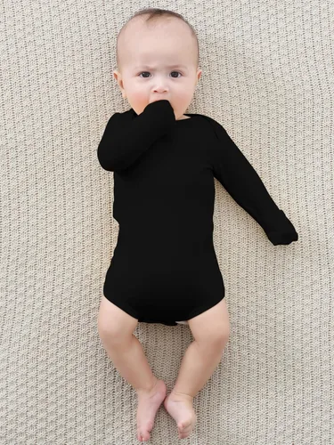 Vista 6 de Body para bebé con puños de manopla, rayón hecho de bambú, pijama de manga larga para niños y niñas