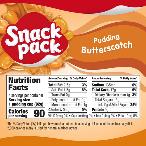 Vista 28 de Snack Pack Tazas de pudín con sabor a pastel de crema de plátano, 3.25 onzas, 4 unidades (paquete de 12)