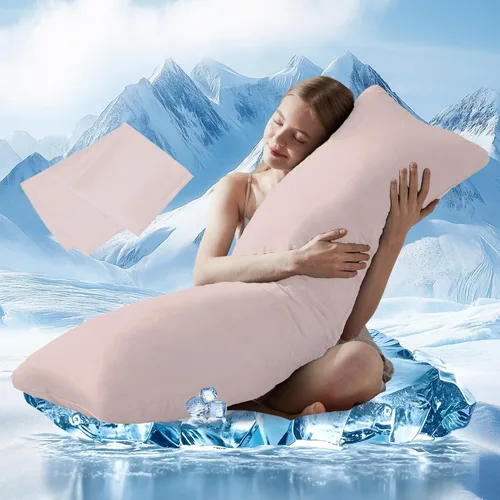 Vista 17 de DOWNCOOL Relleno de almohada de cuerpo grande - Almohada transpirable de cuerpo completo para dormir de lado - Almohada de cama larga y suave