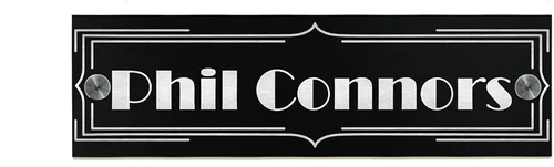 Modern Office Door Sign with Black Aluminum (ACP) and Silver Fiber Laser Engraved Designs/Fonts- Home Address - Door Plate - Framed Name