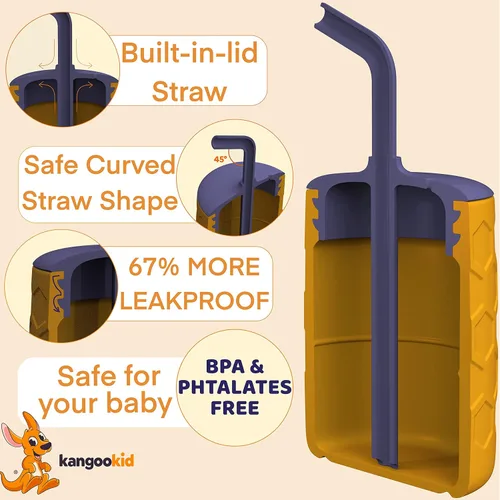 Vista 6 de 6.5 Oz Silicone Baby Cup with Straw Toddler Smoothie Cup Spill Proof Baby Training Cup for 6+ Mo to 12-18 Months Silicone Sippy Cup with Straw