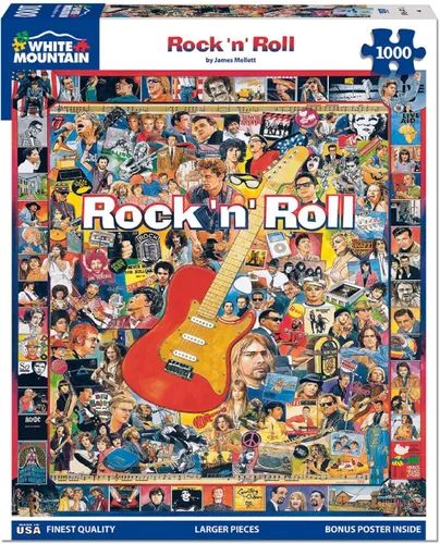 Vista 3 de White Mountain Puzzles Rock 'N Roll - Rompecabezas de 1000 piezas