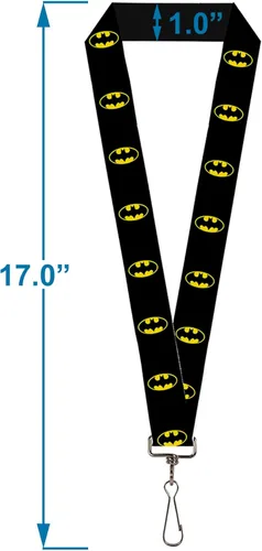 Vista 3 de Hebilla Abajo Cordón-1.0"-Batman Shield Negro/Amarillo