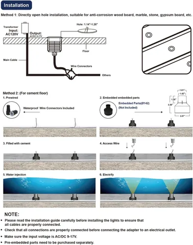 Vista 6 de MALORY Luces de piscina de bajo voltaje, acero inoxidable completo de 3 W, luz LED subacuática para estanque de natación subacuática, IP68