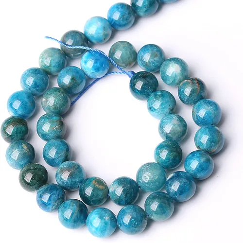 Vista 93 de 10MM 36 Cuentas de Piedras Preciosas de Larimar Azul Natural para Hacer Joyería, Pulseras DIY
