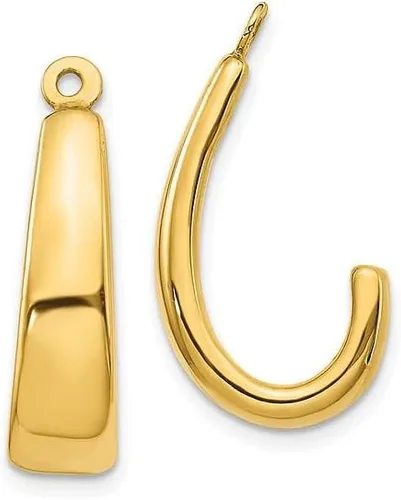 Vista 4 de Pendientes de aro J de oro amarillo de 14 quilates