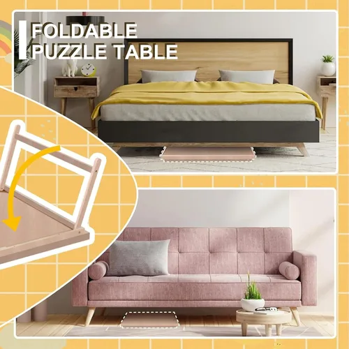 Vista 3 de Tablero de rompecabezas de 1500 piezas, 34.3 x 26.5 pulgadas, mesa de rompecabezas con 4 cajones y cubierta, mesa de juego de mesa portátil