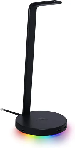 Razer Base Station V2 Chroma iluminación RGB Chroma, base de goma antideslizante, diseñada para auriculares para juegos, negro clásico