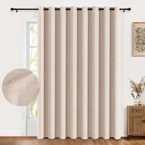 Vista 32 de Cortinas 100% Blackout Shield para puerta corredera, cortinas extra anchas de 63 pulgadas de largo, cortinas con ojales para puerta de patio