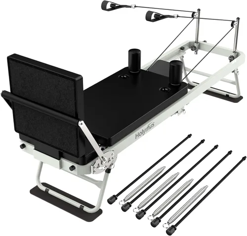 Vista 8 de Pro 75" Pilates Reformer Machine with Dual Resistance Springs and Cords, Foldable Pilates Machine Equipment with Jump Board, Upgrade Pilates