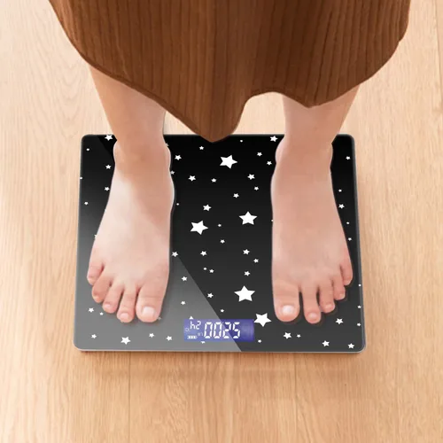 Vista 2 de Báscula digital de baño para peso corporal, 400 libras, báscula digital personalizada con pantalla retroiluminada, fácil lectura