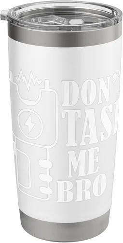 Vista 8 de Don't Tase Me Bro - Vaso eléctrico con aislamiento de acero inoxidable Negro