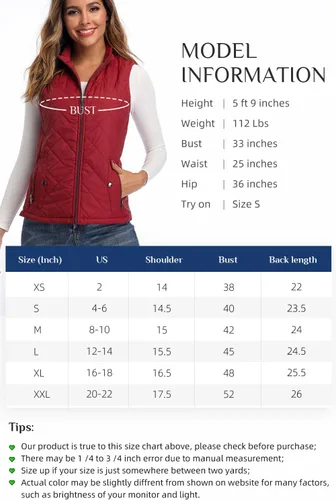 Vista 4 de Argstar Chaleco acolchado ligero con bolsillos con cremallera (XS-2XL)