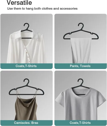 Vista 6 de ABHENG UAPY0530B - Paquete de 30 perchas para ropa, perchas de plástico antideslizantes, perchas que ahorran espacio, resistentes, para colgar ropa