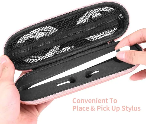 Vista 5 de TITACUTE Funda de transporte para Apple Pencil Funda de transporte de espuma dura con cremallera a prueba de golpes Funda protectora para Apple Oro