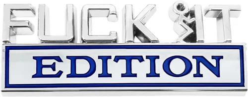 Vista 9 de Dickno Fuck It Edition Emblema para automóvil, calcomanías de decoración de parachoques de auto, calcomanía para guardabarros laterales 3D