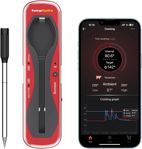 Vista 9 de ThermoPro TempSpike - Termómetro inalámbrico digital para carne de 500 pies, termómetro de carne Bluetooth inalámbrico para res, cordero, pollo