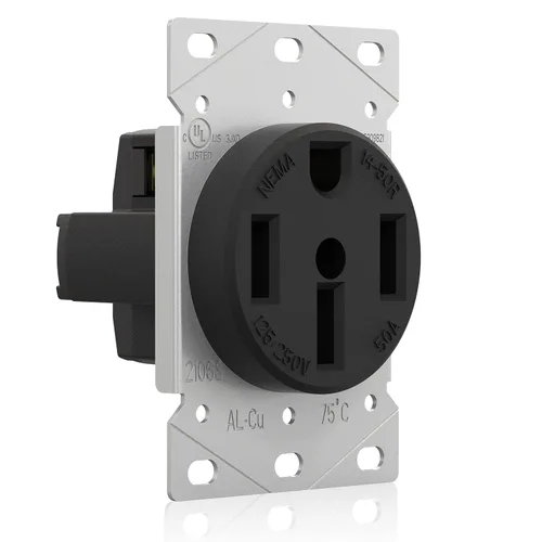 Vista 10 de ELEGRP Toma de corriente de secadora de 30 amperios 125/250 V, toma de corriente de montaje empotrado, NEMA 14-30R, receptáculo de secadora de hoja