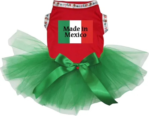 Vista 3 de Petitebella Vestido para perro cachorro con la bandera de Made in Mexico (XS, verde)