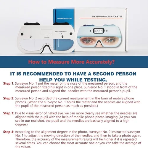 Vista 7 de Hanchen PD Meter Digital Pupilómetro de la regla de PD del metro de distancia de la pupila con el certificado del CE de la función de memoria