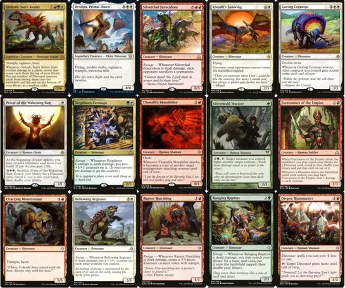 Vista 2 de Baraja de Comandante de Dinosaurios - Hecho a medida - Elite - MTG - EDH - 100 cartas