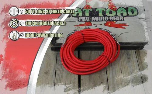 Vista 7 de Fat Toad Cable de altavoz macho de 50 pies y 1/4 pulgadas (serie Flexpro) – Cable DJ de audio de 12 AWG para equipo PA, AMP, grabación de estudio