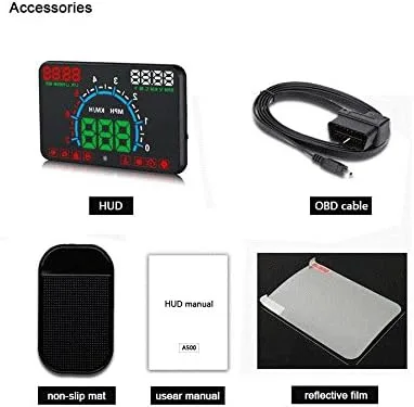 Vista 7 de KUNFINE® 5.8 "Coche HUD OBD2 Head Up Display Car Speed Projector Vehículo Parabrisas Speedo Projetor Navegación OBD Velocímetro Hud E350