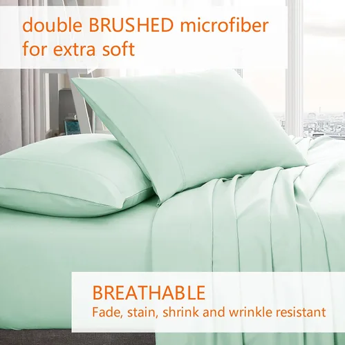 Vista 4 de American Home Collection Juego de 2 fundas de almohada de microfibra de doble cepillado, suaves y de fácil cuidado