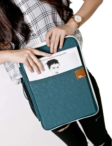 Vista 7 de Documento A4 Bolsa Estuche Impermeable Organizador Portafolio Oficina Viaje Cremallera Multi-Función Bolsa