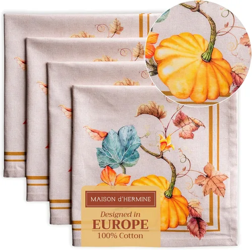 Vista 16 de Maison d' Hermine Juego de 4 servilletas de tela 100% algodón, suaves y duraderas, servilletas cuadradas reutilizables para uso diario, lavables