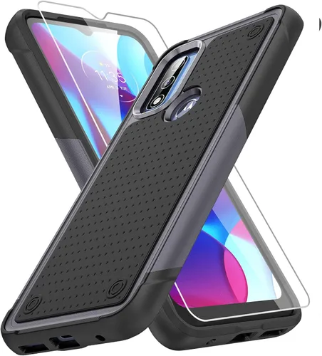 Vista 10 de Funda para Moto G Pure/G Play 2023 /G Power 2022 con protector de pantalla, [prueba de caídas de grado militar] Funda protectora resistente a prueba
