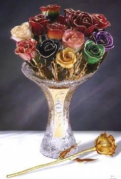 Vista 2 de Rosa genuina bañada en oro de 24 quilates lacada rosa en caja de regalo, 11