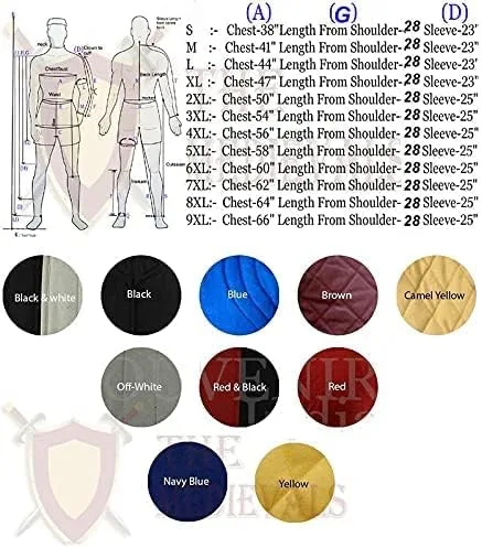 Vista 4 de Medieval Gambeson Thick Padded Coat Aketon Jacket Armor for Cosplay, Cotton Fabrics Dress SCA by ITS Medieval