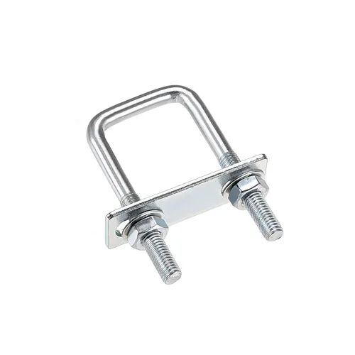 Vista 18 de uxcell Pernos cuadrados en U de 1 "(25 mm) de ancho interior de acero al carbono M8 con tuercas, placa de marco, arandelas redondas