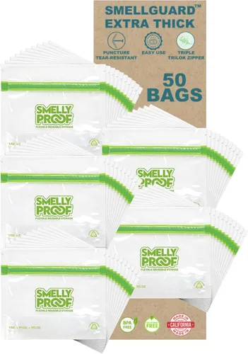 Vista 12 de Smelly Proof 10 bolsas reutilizables para almacenamiento de alimentos, bolsas reutilizables para congelador, bolsas reutilizables para aperitivos