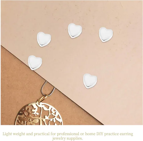 Vista 7 de EXCEART 100 piezas de aretes de silicona con forma de corazón, repuesto en forma de corazón, tapón trasero de goma para aretes