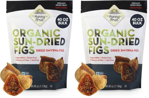 Vista 8 de Sunny Fruit Higos secos turcos orgánicos, bolsa a granel de 2.5 libras Sin conservantes, sin azúcar añadido Bocadillo dulce y saludable