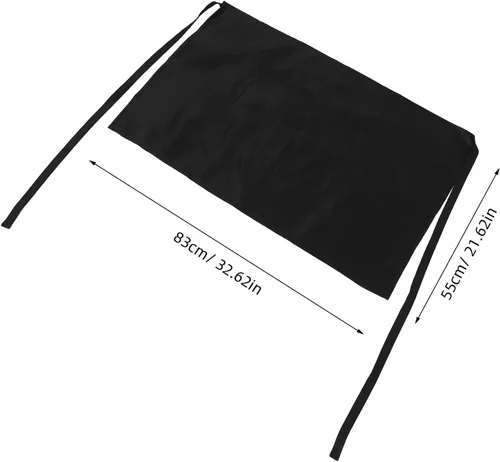 Vista 2 de SHOWERORO 2pcs Waterproof Half Aprons with 3 Pockets Black Server Aprons for Men and Women Kitchen Cooking and Dishwashing Work Utility for