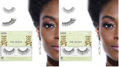 Vista 15 de KISS The Muses, Pestañas postizas, "Legacy", 12mm, Incluye 1 par, fáciles de aplicar, racimos de pestañas postizas reutilizables