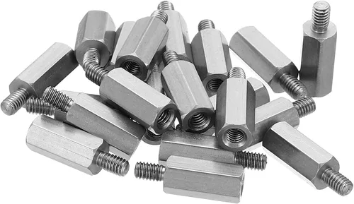 Vista 21 de PATIKIL M3x16mm+0.236 in - Separador hexagonal macho-hembra, paquete de 20 tornillos de separación de PCB de acero inoxidable para placas base