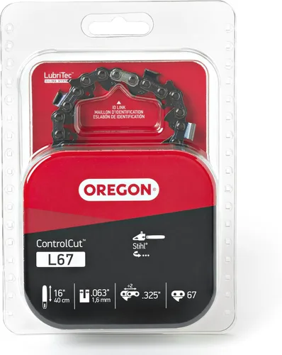 Oregon L67 ControlCut Cadena de repuesto para barras guía de 16 pulgadas, 67 eslabones de transmisión, paso: 0.325 pulgadas de baja vibración,