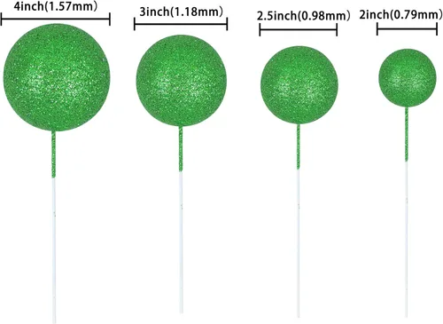 Vista 2 de 30 piezas de bolas de purpurina para tarta, mini globos, decoración de tarta, bolas de espuma, decoración de tarta de bricolaje, bolas de pastel