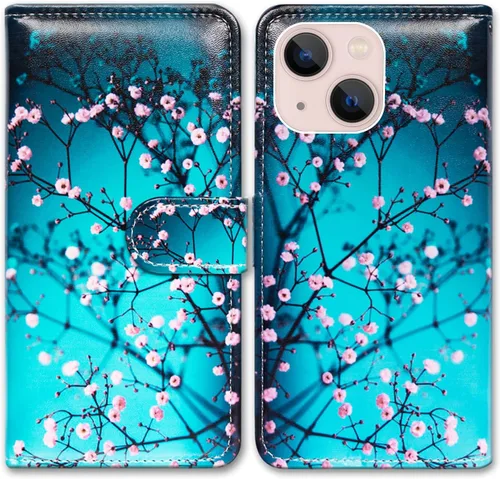 Vista 29 de Bcov Funda para iPhone 14 Plus, diseño de pájaro negro y verde con tapa para teléfono, con ranura para tarjetas, soporte para iPhone 14 Plus