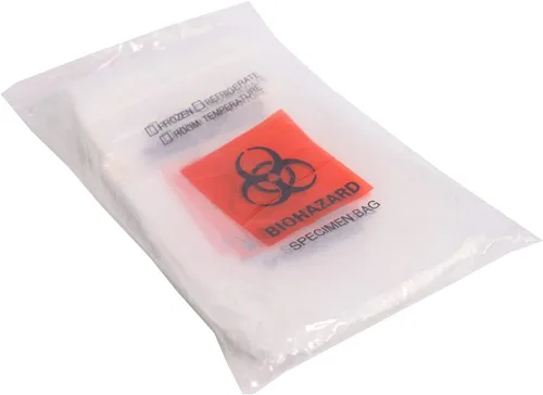 Vista 3 de Saris and Things SNT Biotech Biohazard - Bolsa de colección de muestras de laboratorio de 6 x 9 pulgadas, sellable con bolsillo exterior